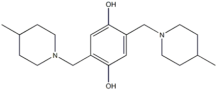 2,5-bis[(4-methyl-1-piperidinyl)methyl]-1,4-benzenediol 结构式