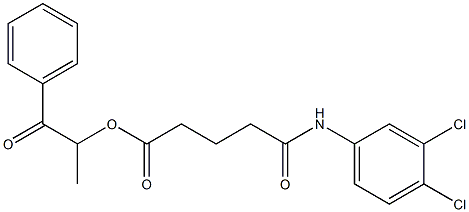 1-methyl-2-oxo-2-phenylethyl 5-(3,4-dichloroanilino)-5-oxopentanoate Struktur