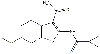 2-[(cyclopropylcarbonyl)amino]-6-ethyl-4,5,6,7-tetrahydro-1-benzothiophene-3-carboxamide Structure