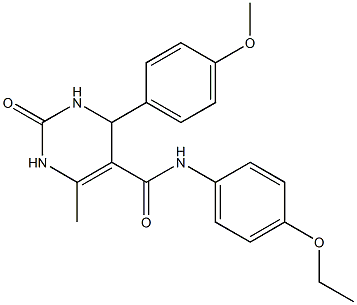 N-(4-ethoxyphenyl)-4-(4-methoxyphenyl)-6-methyl-2-oxo-1,2,3,4-tetrahydro-5-pyrimidinecarboxamide 化学構造式