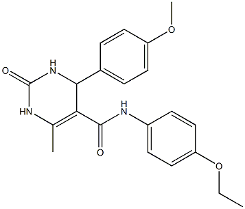 N-(4-ethoxyphenyl)-4-(4-methoxyphenyl)-6-methyl-2-oxo-1,2,3,4-tetrahydro-5-pyrimidinecarboxamide 结构式