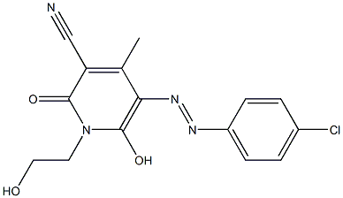 5-[(4-chlorophenyl)diazenyl]-6-hydroxy-1-(2-hydroxyethyl)-4-methyl-2-oxo-1,2-dihydro-3-pyridinecarbonitrile Structure