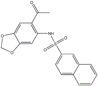 N-(6-acetyl-1,3-benzodioxol-5-yl)-2-naphthalenesulfonamide 结构式