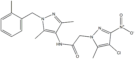 2-{4-chloro-3-nitro-5-methyl-1H-pyrazol-1-yl}-N-[3,5-dimethyl-1-(2-methylbenzyl)-1H-pyrazol-4-yl]acetamide