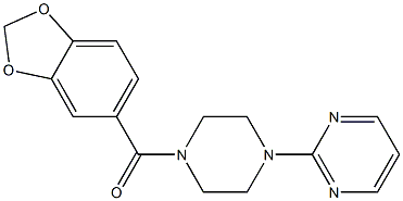 2-[4-(1,3-benzodioxol-5-ylcarbonyl)-1-piperazinyl]pyrimidine Structure