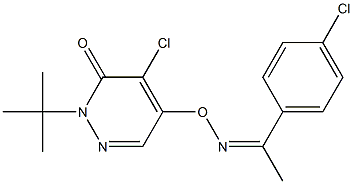 2-tert-butyl-4-chloro-5-({[1-(4-chlorophenyl)ethylidene]amino}oxy)-3(2H)-pyridazinone,,结构式
