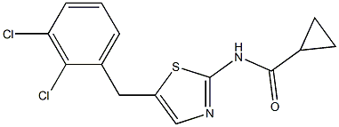 N-[5-(2,3-dichlorobenzyl)-1,3-thiazol-2-yl]cyclopropanecarboxamide 结构式