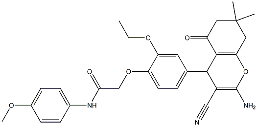 2-[4-(2-amino-3-cyano-7,7-dimethyl-5-oxo-5,6,7,8-tetrahydro-4H-chromen-4-yl)-2-ethoxyphenoxy]-N-(4-methoxyphenyl)acetamide