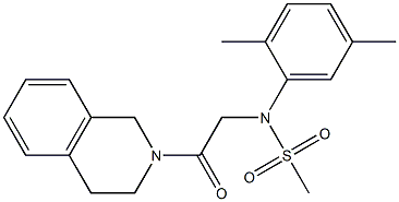 N-[2-(3,4-dihydro-2(1H)-isoquinolinyl)-2-oxoethyl]-N-(2,5-dimethylphenyl)methanesulfonamide,,结构式