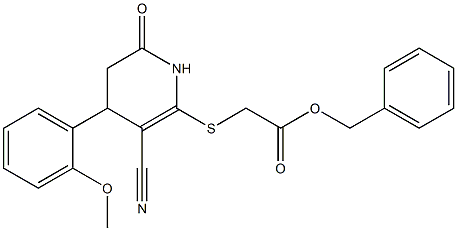  benzyl {[3-cyano-4-(2-methoxyphenyl)-6-oxo-1,4,5,6-tetrahydro-2-pyridinyl]sulfanyl}acetate