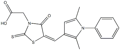 {5-[(2,5-dimethyl-1-phenyl-1H-pyrrol-3-yl)methylene]-4-oxo-2-thioxo-1,3-thiazolidin-3-yl}acetic acid Structure