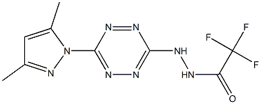 N'-[6-(3,5-dimethyl-1H-pyrazol-1-yl)-1,2,4,5-tetraazin-3-yl]-2,2,2-trifluoroacetohydrazide Structure