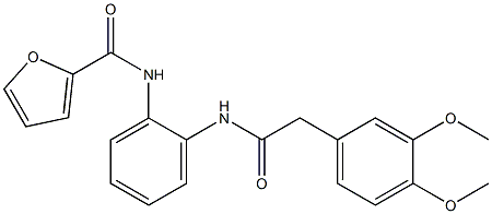 N-(2-{[2-(3,4-dimethoxyphenyl)acetyl]amino}phenyl)-2-furamide 化学構造式