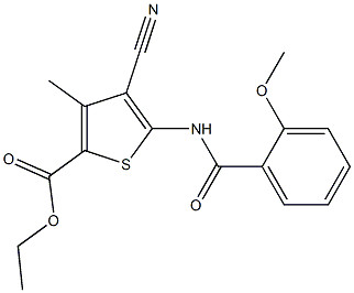 ethyl 4-cyano-5-[(2-methoxybenzoyl)amino]-3-methyl-2-thiophenecarboxylate Structure