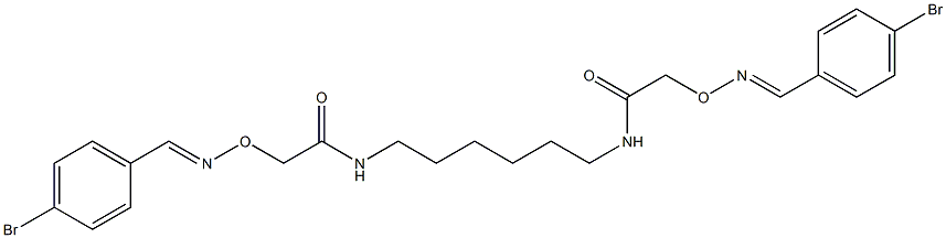 2-{[(4-bromobenzylidene)amino]oxy}-N-{6-[({[(4-bromobenzylidene)amino]oxy}acetyl)amino]hexyl}acetamide Struktur