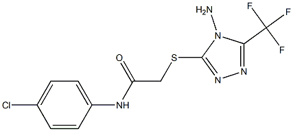 2-{[4-amino-5-(trifluoromethyl)-4H-1,2,4-triazol-3-yl]sulfanyl}-N-(4-chlorophenyl)acetamide 化学構造式