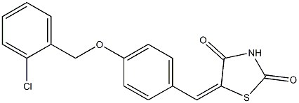 5-{4-[(2-chlorobenzyl)oxy]benzylidene}-1,3-thiazolidine-2,4-dione 结构式