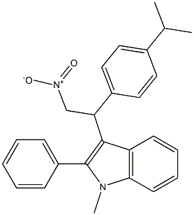 3-[2-nitro-1-(4-isopropylphenyl)ethyl]-1-methyl-2-phenyl-1H-indole Structure