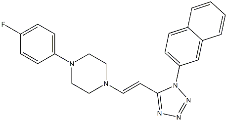 1-(4-fluorophenyl)-4-{2-[1-(2-naphthyl)-1H-tetraazol-5-yl]vinyl}piperazine 结构式