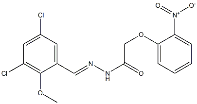 N'-(3,5-dichloro-2-methoxybenzylidene)-2-{2-nitrophenoxy}acetohydrazide 化学構造式