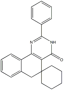 2-phenyl-5,6-dihydrospiro(benzo[h]quinazoline-5,1'-cyclohexane)-4(3H)-one Struktur