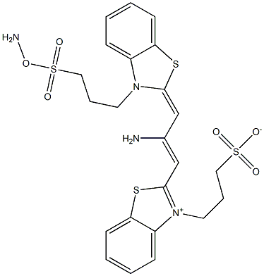 3-{2-[2-amino-3-(3-{3-[(aminooxy)sulfonyl]propyl}-1,3-benzothiazol-2(3H)-ylidene)-1-propenyl]-1,3-benzothiazol-3-ium-3-yl}-1-propanesulfonate Structure