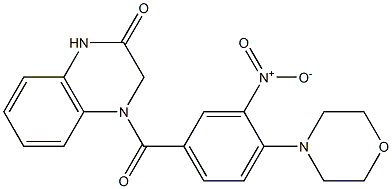 4-[3-nitro-4-(4-morpholinyl)benzoyl]-3,4-dihydro-2(1H)-quinoxalinone 化学構造式