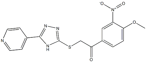 1-{3-nitro-4-methoxyphenyl}-2-{[5-(4-pyridinyl)-4H-1,2,4-triazol-3-yl]sulfanyl}ethanone Structure