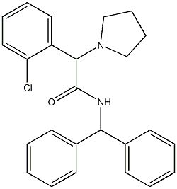 N-benzhydryl-2-(2-chlorophenyl)-2-(1-pyrrolidinyl)acetamide Struktur