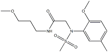 2-[2-methoxy-5-methyl(methylsulfonyl)anilino]-N-(3-methoxypropyl)acetamide 结构式