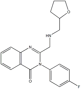 3-(4-fluorophenyl)-2-{[(tetrahydro-2-furanylmethyl)amino]methyl}-4(3H)-quinazolinone 结构式