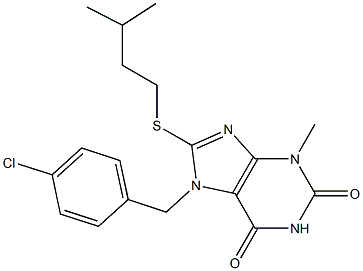 7-(4-chlorobenzyl)-8-(isopentylsulfanyl)-3-methyl-3,7-dihydro-1H-purine-2,6-dione|