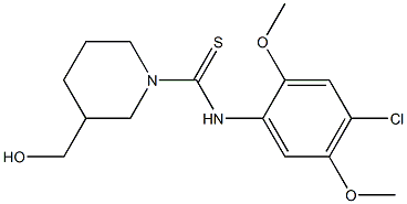 N-(4-chloro-2,5-dimethoxyphenyl)-3-(hydroxymethyl)-1-piperidinecarbothioamide Struktur