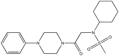 N-cyclohexyl-N-[2-oxo-2-(4-phenyl-1-piperazinyl)ethyl]methanesulfonamide,,结构式