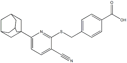 4-({[6-(1-adamantyl)-3-cyano-2-pyridinyl]sulfanyl}methyl)benzoic acid Struktur