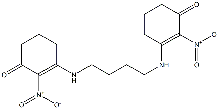 2-nitro-3-{[4-({2-nitro-3-oxo-1-cyclohexen-1-yl}amino)butyl]amino}-2-cyclohexen-1-one Structure