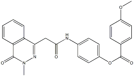 4-{[2-(3-methyl-4-oxo-3,4-dihydro-1-phthalazinyl)acetyl]amino}phenyl 4-methoxybenzoate 化学構造式
