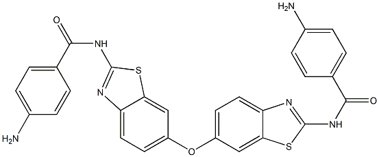 4-amino-N-[6-({2-[(4-aminobenzoyl)amino]-1,3-benzothiazol-6-yl}oxy)-1,3-benzothiazol-2-yl]benzamide Struktur