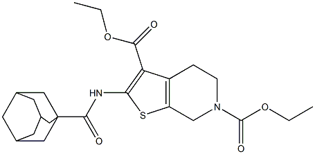 diethyl 2-[(1-adamantylcarbonyl)amino]-4,7-dihydrothieno[2,3-c]pyridine-3,6(5H)-dicarboxylate,,结构式