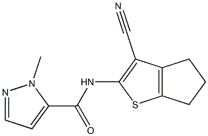 N-(3-cyano-5,6-dihydro-4H-cyclopenta[b]thien-2-yl)-1-methyl-1H-pyrazole-5-carboxamide Structure