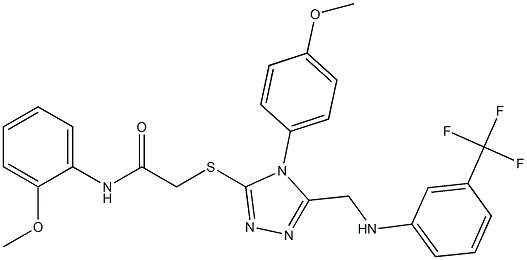 N-(2-methoxyphenyl)-2-[(4-(4-methoxyphenyl)-5-{[3-(trifluoromethyl)anilino]methyl}-4H-1,2,4-triazol-3-yl)sulfanyl]acetamide Structure