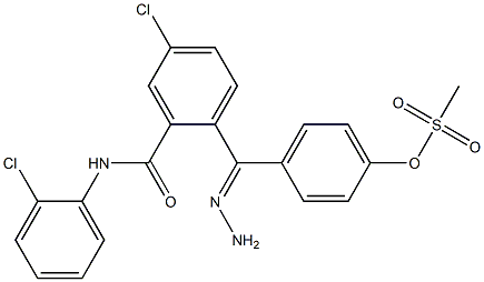 4-{4-chloro[(2-chloroanilino)carbonyl]benzohydrazonoyl}phenyl methanesulfonate 化学構造式