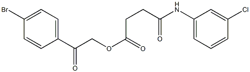 2-(4-bromophenyl)-2-oxoethyl 4-(3-chloroanilino)-4-oxobutanoate,,结构式