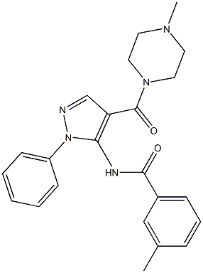 3-methyl-N-{4-[(4-methyl-1-piperazinyl)carbonyl]-1-phenyl-1H-pyrazol-5-yl}benzamide Structure