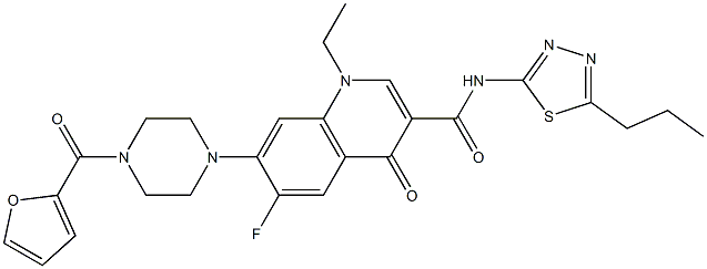 1-ethyl-6-fluoro-7-[4-(2-furoyl)-1-piperazinyl]-4-oxo-N-(5-propyl-1,3,4-thiadiazol-2-yl)-1,4-dihydro-3-quinolinecarboxamide