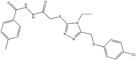 2-({5-[(4-chlorophenoxy)methyl]-4-ethyl-4H-1,2,4-triazol-3-yl}sulfanyl)-N'-(4-methylbenzoyl)acetohydrazide