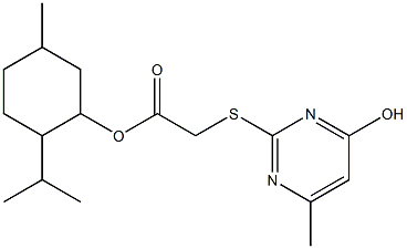 2-isopropyl-5-methylcyclohexyl [(4-hydroxy-6-methyl-2-pyrimidinyl)sulfanyl]acetate Structure