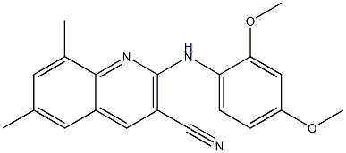 2-{[2,4-bis(methyloxy)phenyl]amino}-6,8-dimethylquinoline-3-carbonitrile Structure