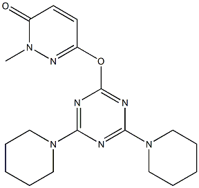 6-{[4,6-di(1-piperidinyl)-1,3,5-triazin-2-yl]oxy}-2-methyl-3(2H)-pyridazinone|