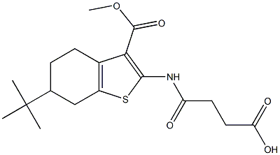 4-{[6-tert-butyl-3-(methoxycarbonyl)-4,5,6,7-tetrahydro-1-benzothien-2-yl]amino}-4-oxobutanoic acid Struktur